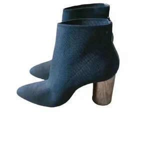 Zara Womens Black Sock Pull On Ankle Booties 35